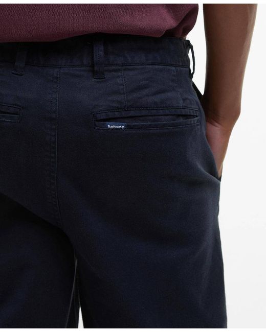 Barbour Blue Washed Twill Chino Shorts for men