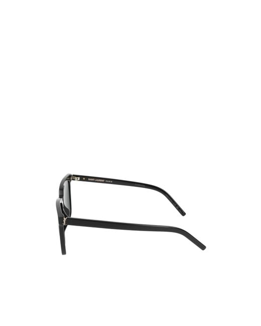 Saint Laurent White Eyewear Square-Frame Sunglasses
