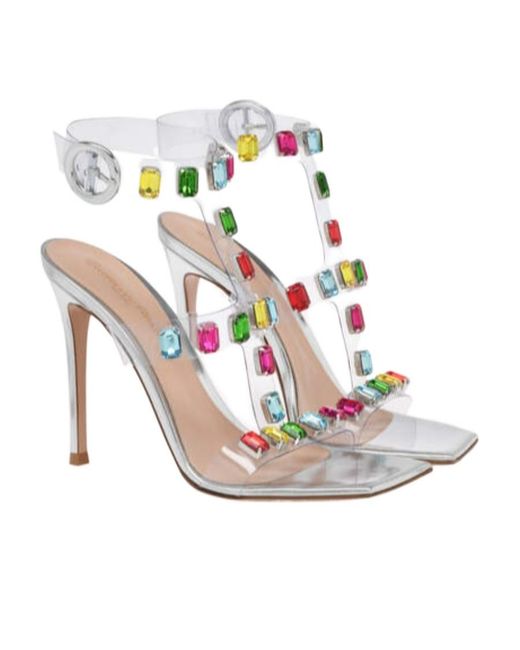 Gianvito Rossi Metallic Crystal-Embellished 105Mm Sandals