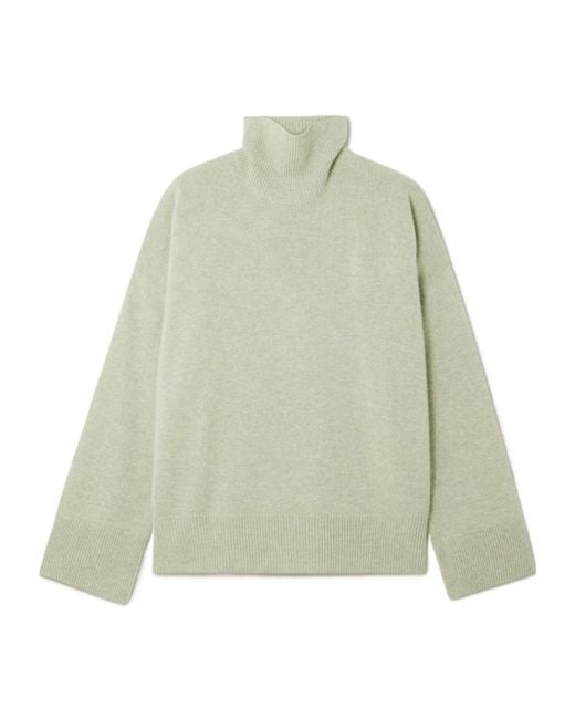 LeKasha Green Organic Cashmere Turtleneck Sweater