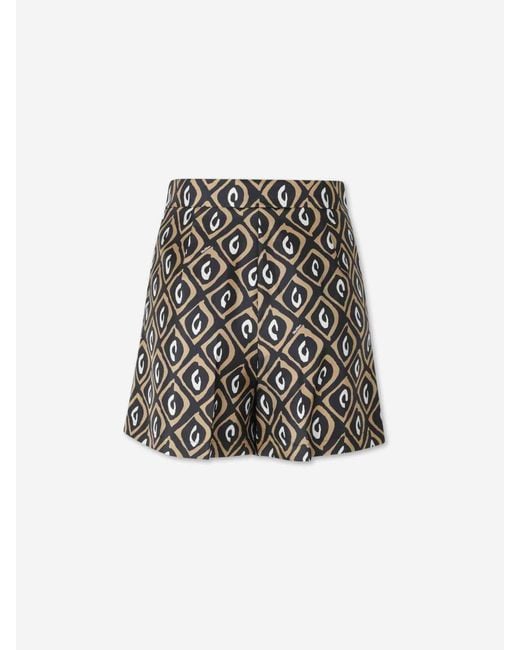 Max Mara Black Mxmquinoa Pattern-Printed Shorts