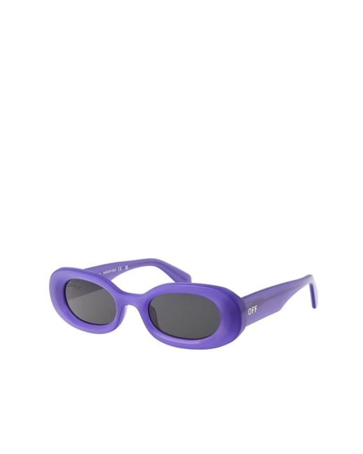 Off-White c/o Virgil Abloh Blue Oval Frame Sunglasses for men