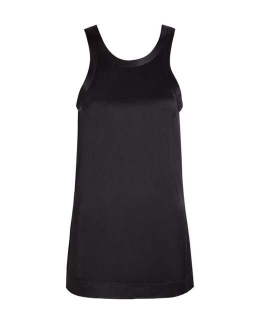 Totême Black Satin Tank Top