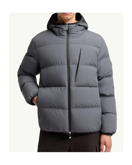 Moncler Gray Poitevin Hooded Short Down Jacket for men