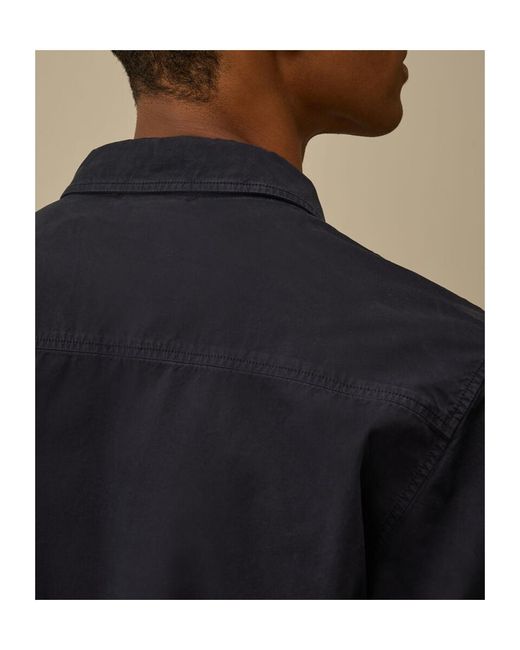 C P Company Black Lens Detailed Zipped Shirt for men