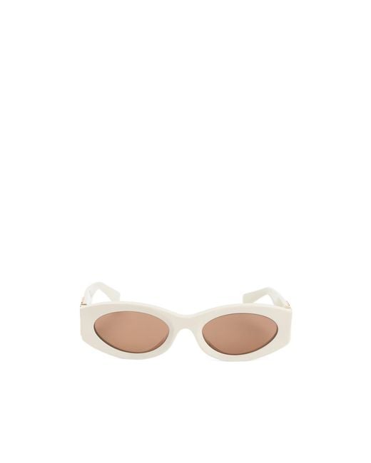 Miu Miu White Logo-Lettering Sunglasses