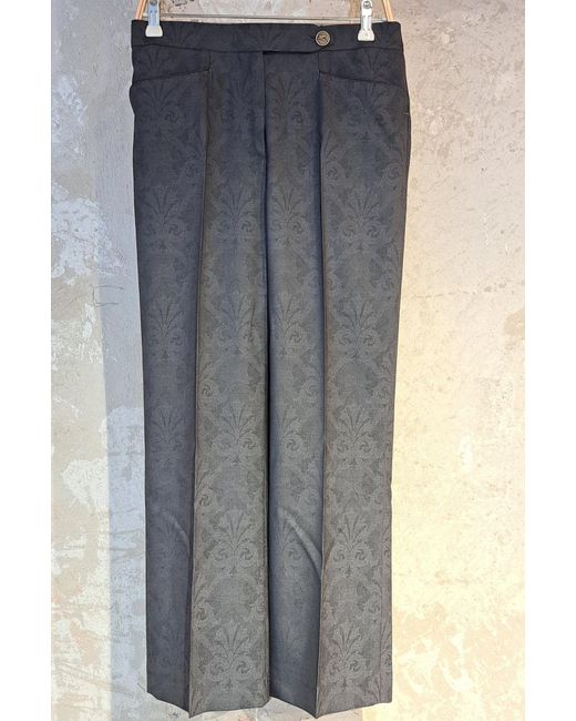 Etro Blue Straight Leg Twill Trousers