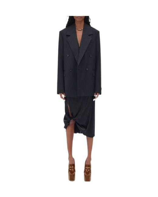 Bottega Veneta Blue Pinstripe Shirt Jacket