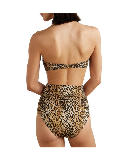 Melissa Odabash Natural Ruched Leopard-Print Bikini Briefs