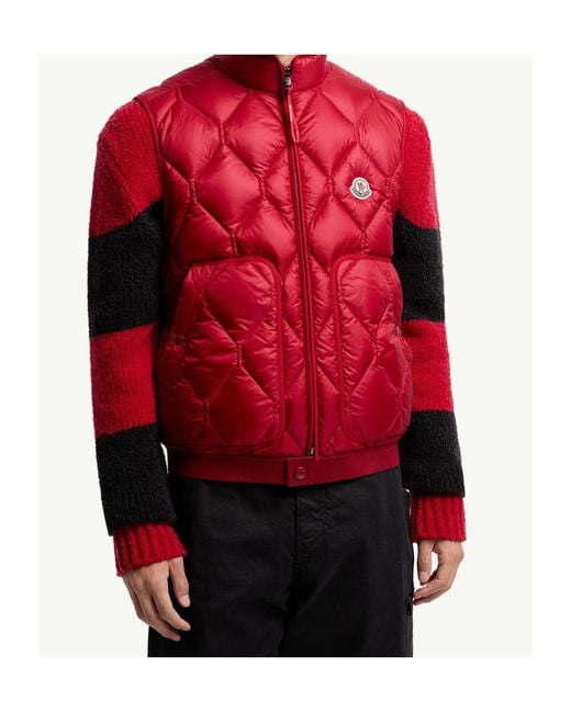 Moncler Red Erelia Diamond Quilted Down Vest for men