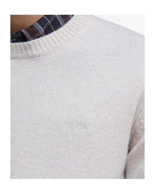 Barbour White Covent Crew Neck Jumper for men