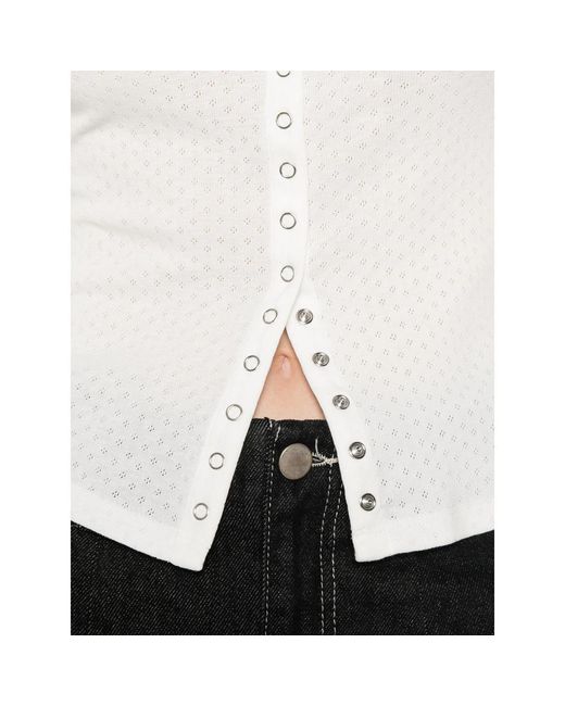Re/done White Long-Sleeve Cardigan