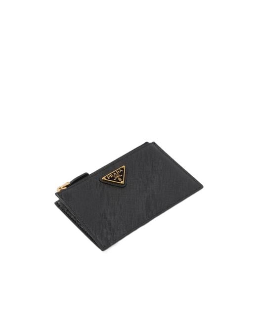 Prada Black Saffiano Zipped Cardholder