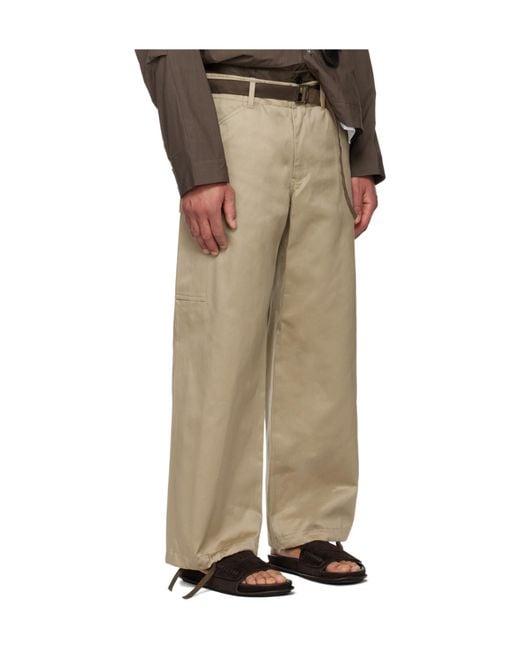 Sacai Natural Workwear Casual Pants for men
