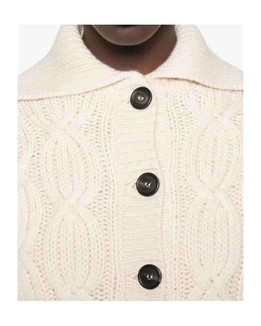 Brunello Cucinelli Natural Cable-Knit Cardigan