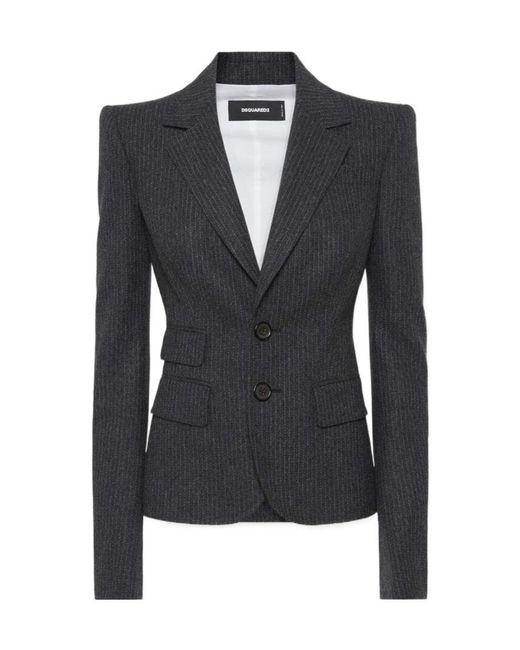 DSquared² Blue Pinstripe Pattern Blazer