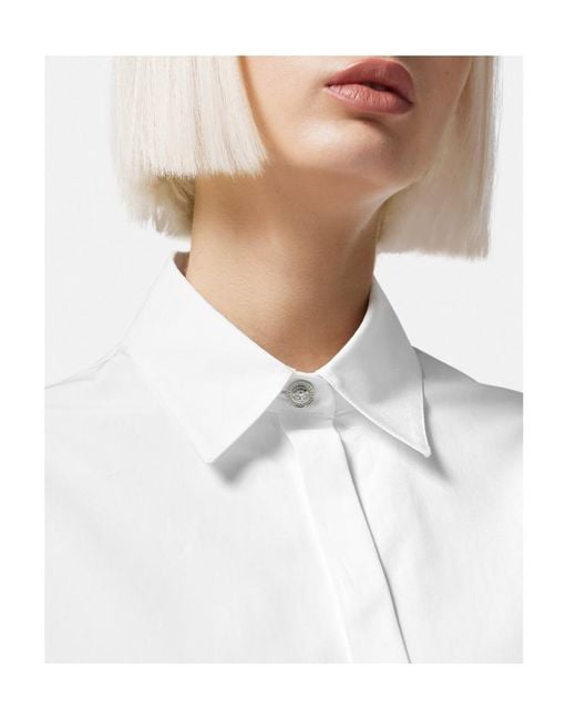 Versace White Long-Sleeved Button-Up Shirt