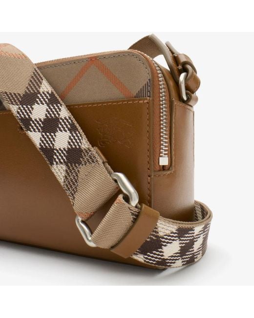 Burberry Brown Pop Check Crossbody Bag for men