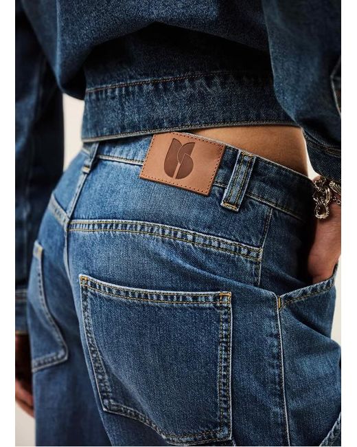 Ba&sh Blue Moyce Patch-Pocket Jeans