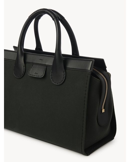 Chloé Black Chloé X Barbour Edith Large Zipped Tote Bag