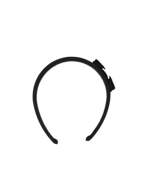 Ferragamo Metallic Ferragamo Logo-Engraved Embellished Bow Headband