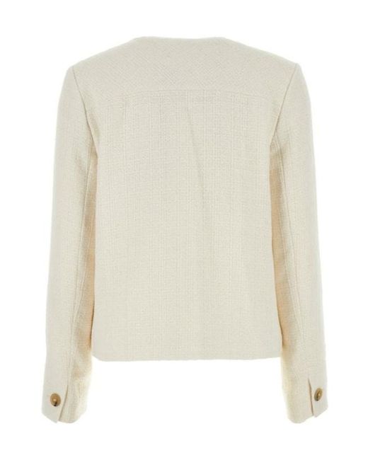 A.P.C. White Buttoned Tweed Blazer