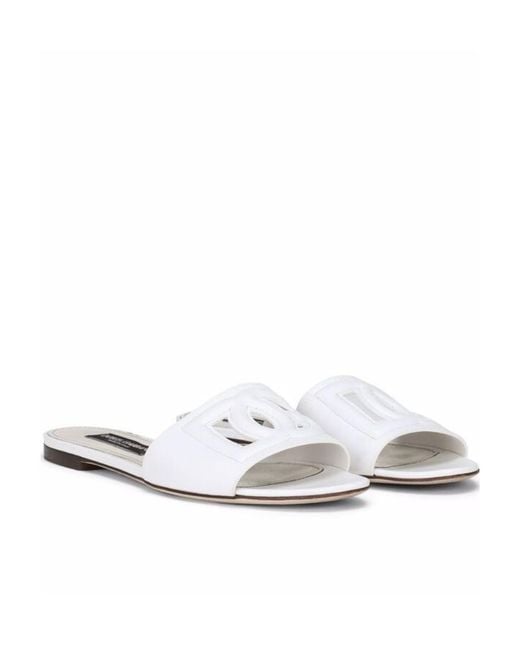 Dolce & Gabbana White Dg Logo Slides