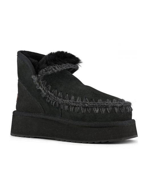 Mou Black Mini Eskimo Boots
