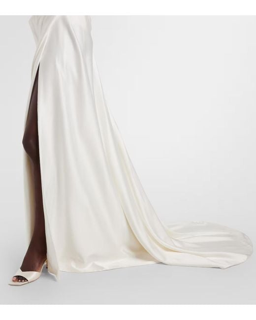 Vivienne Westwood White Bridal Ember Off-Shoulder Satin Corset Gown