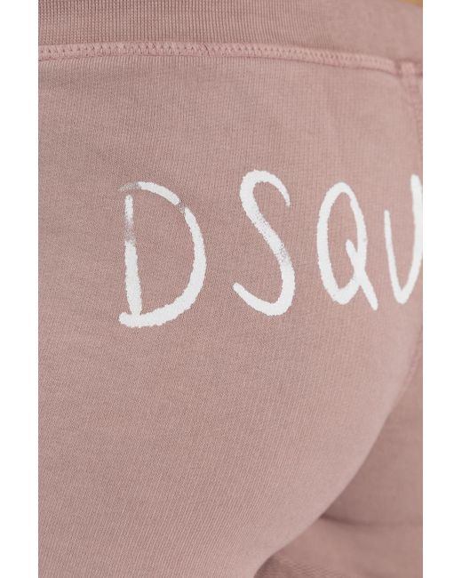 DSquared² Pink Logo-Print Track Shorts