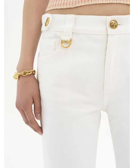 Chloé White Chlo Straight Leg Trousers
