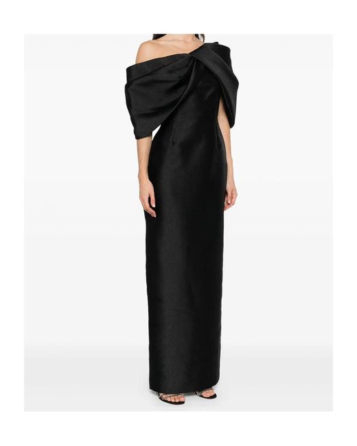 Solace London Black London Davina Off-Shoulder Maxi Dress