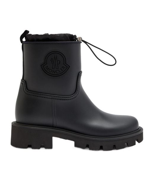 Moncler Black Kickstream Rubber Wellington Ankle Boots