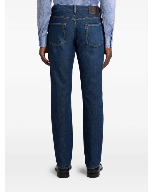 Etro Blue Slim-Fit Cotton-Blend Denim Jeans for men