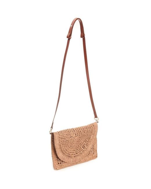Chloé White Chloé Summer Banana Flat Raffia Shoulder Bag
