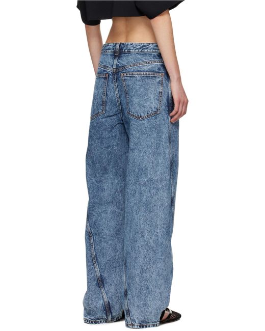 Alaïa Blue Alaïa Twisted Straight Cut Jeans
