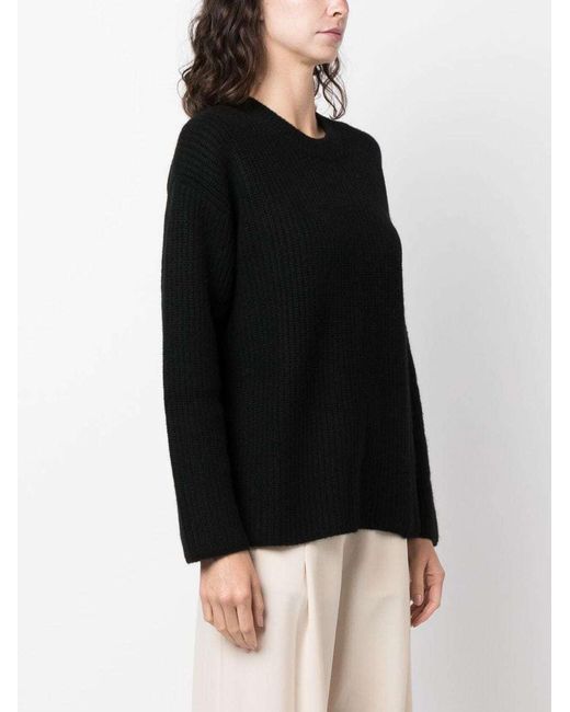 P.A.R.O.S.H. Black Ribbed-Knit Cashmere Jumper
