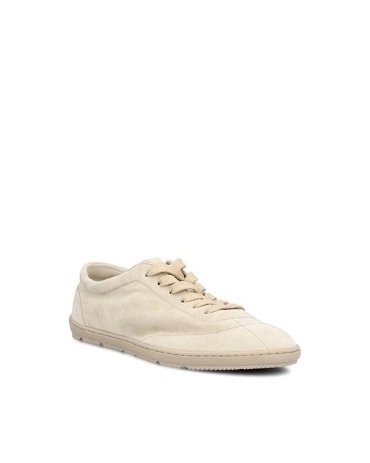 Brunello Cucinelli White Low Top Lace Up Sneakers for men