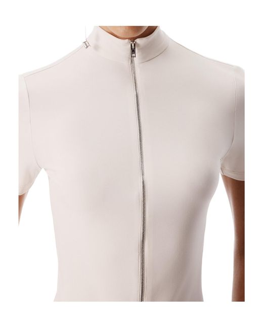 Alexander Wang White Rashguard Mock Neck Zipped Top