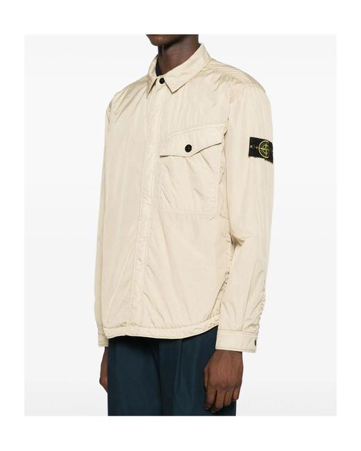 Stone Island Natural Compass Patch Zip-Up Jacket for men