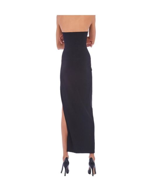 Norma Kamali Blue High Neck Open Back Maxi Dress
