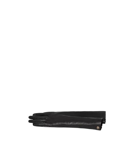 Gucci Black Leather Gloves With Double G