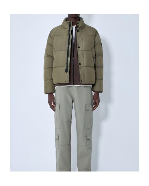Stone Island Gray Stand Collar Down Jacket for men