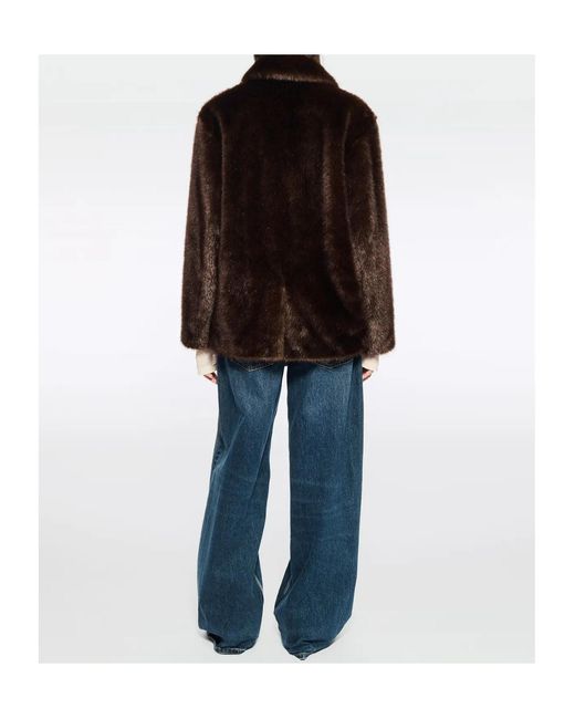 Stand Studio Black Evyn Faux Fur Jacket Clothing
