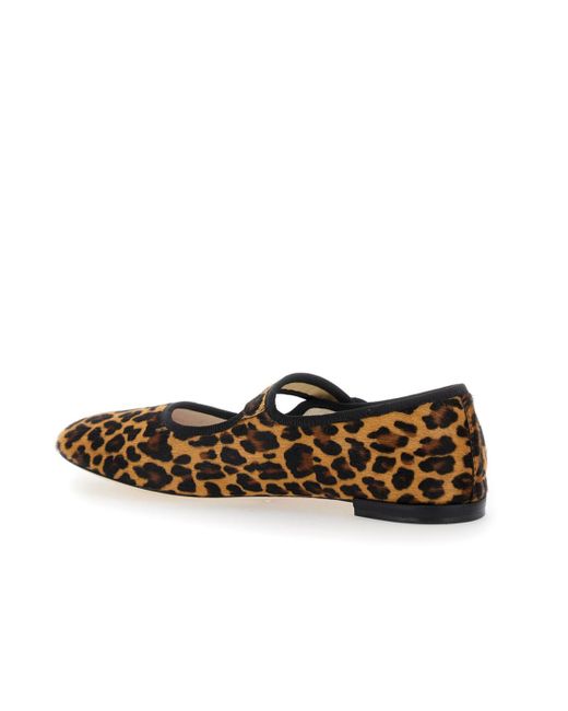 Repetto Brown Georgia Leopard Printed Mary Jane Flats