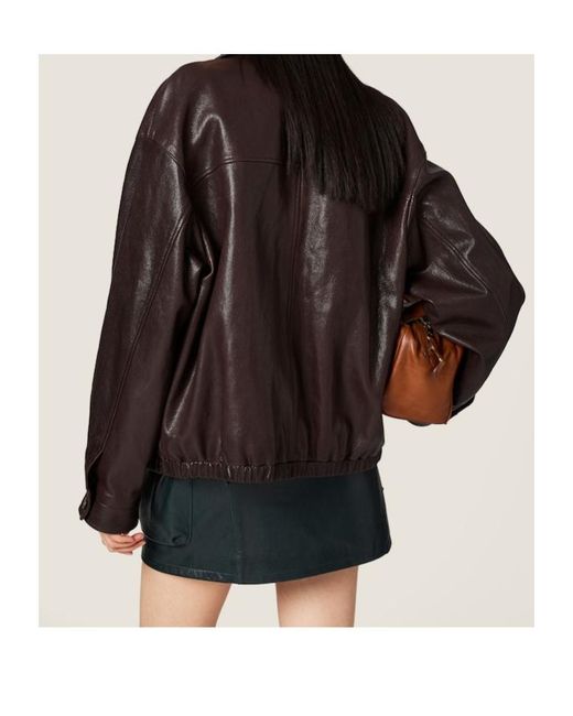 Miu Miu Brown Zip-Up Blouson Jacket