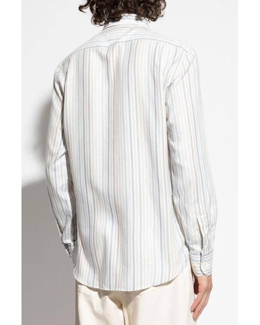 Paul & Shark White Striped Long-Sleeve Shirt for men