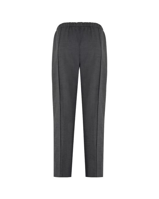 Fabiana Filippi Gray Straight-Leg Trousers