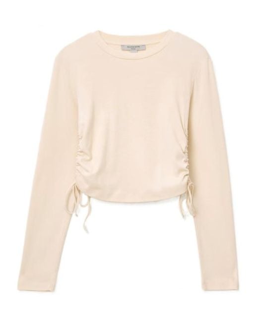 AllSaints Natural Sonny Ruched Top