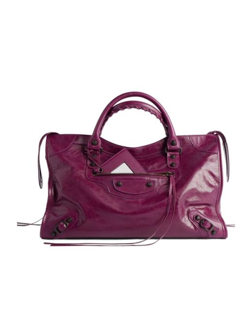 Balenciaga Purple Le City Medium Shoulder Bag